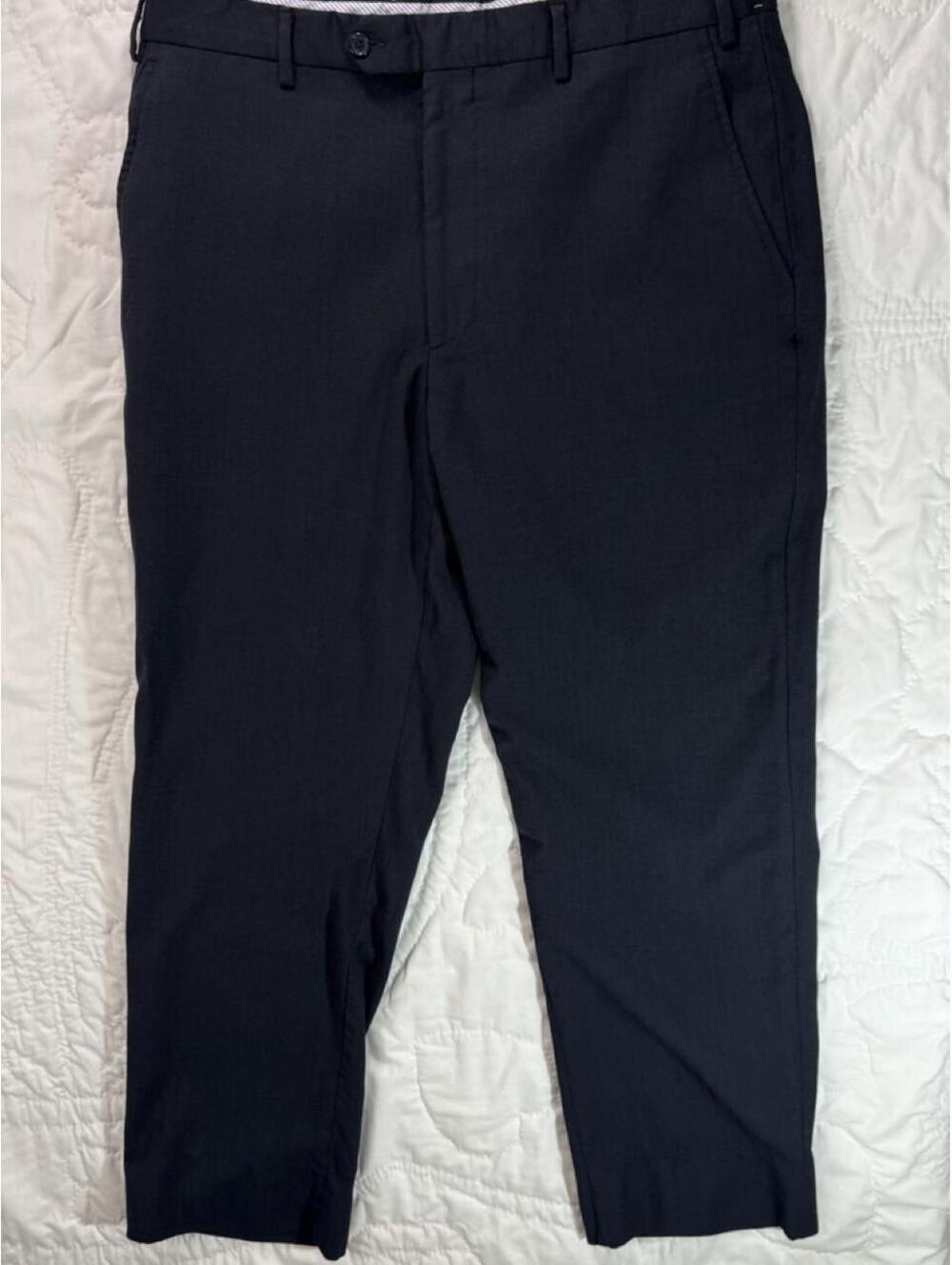 Woolmark Kirkland blue wool trousers dress pants. Made in Italy. 36x30